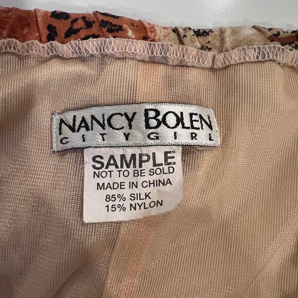 Nancy Bolen Silk Maxi Skirt Small Side Slit Side Zip African Safari Print Zebra - Picture 3 of 7